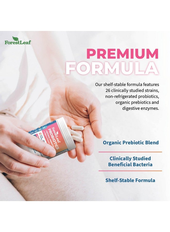 ForestLeaf بروبيوتيك للنساء، 50 مليار وحدة تشكيل مستعمرة، 26 سلالة فريدة، دعم بروبيوتيك وبريبايوتيك للنساء لصحة الجهاز الهضمي، مع التوت البري، الكركديه ودي-مانوز لتحقيق توازن درجة الحموضة المهبلية، وصحة المسالك البولية، والأمعاء (30 كبسولة) - Image 3