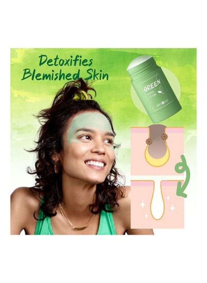 Purederm Green Tea Oil Control Cleansing Solid Mask Green 40g - Image 3