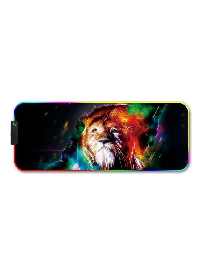 NIBEMINENT Lion Pattern RGB Luminous Non-Slip Mousepad Multicolour - Image 1