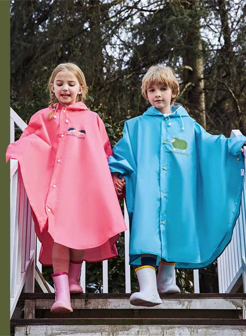 Loquat 2Pcs Boys And Girls With Backpacks Riding Ponchos Hiking Waterproof Cloaks Raincoats 