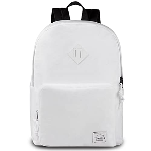 VASCHY School Backpack, Ultra Lightweight Backpack for Men Women Bookbag for Kids Teen Boys Girls White - Image 1