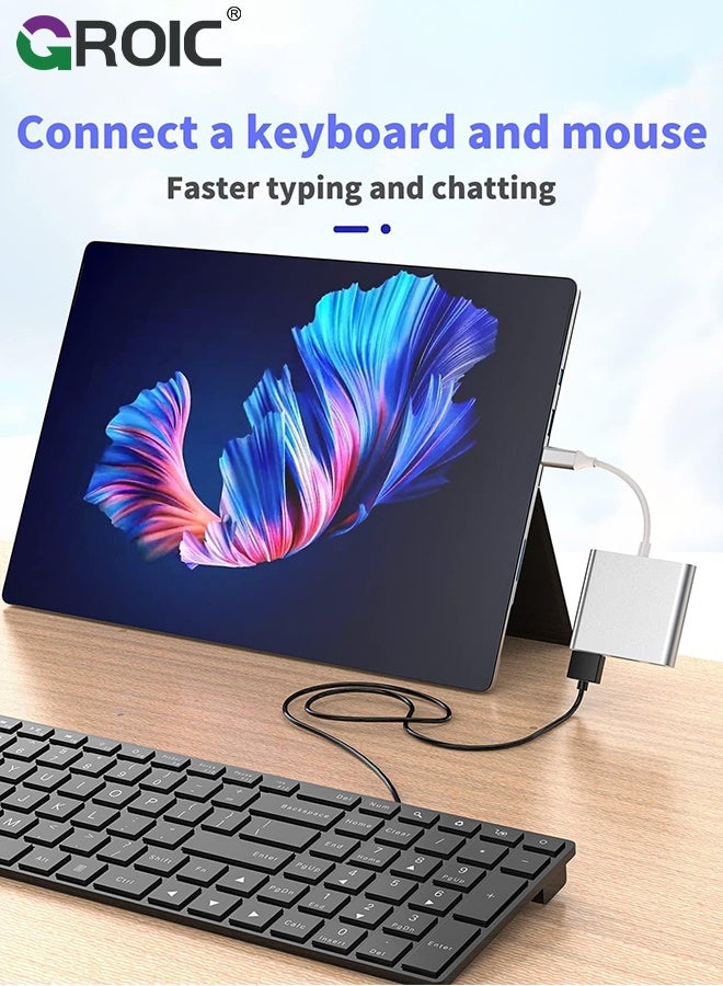 GROIC Silver USB C to HDMI Adapter, 4K Video Converter with USB 3.0 and Type-C Charging Port, USB-C Digital AV Multiport Adapter for Mac and USB Type-C Devices - Image 3