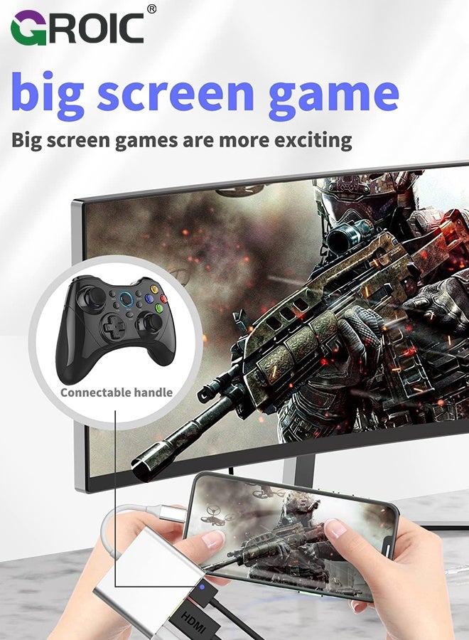 GROIC Silver USB C to HDMI Adapter, 4K Video Converter with USB 3.0 and Type-C Charging Port, USB-C Digital AV Multiport Adapter for Mac and USB Type-C Devices - Image 5