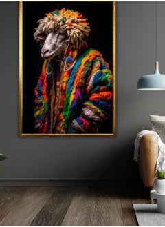 Reggae Sheep Art Canvas Print, Rasta Wall Decor, Jamaican Sheep Painting, Reggae Music Lover Gift