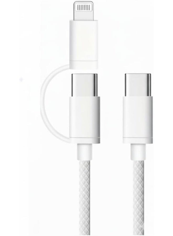 PROMASS USB-C to Type-C and Lightning 2 in 1 Fast Charging Cable 60W - Image 1