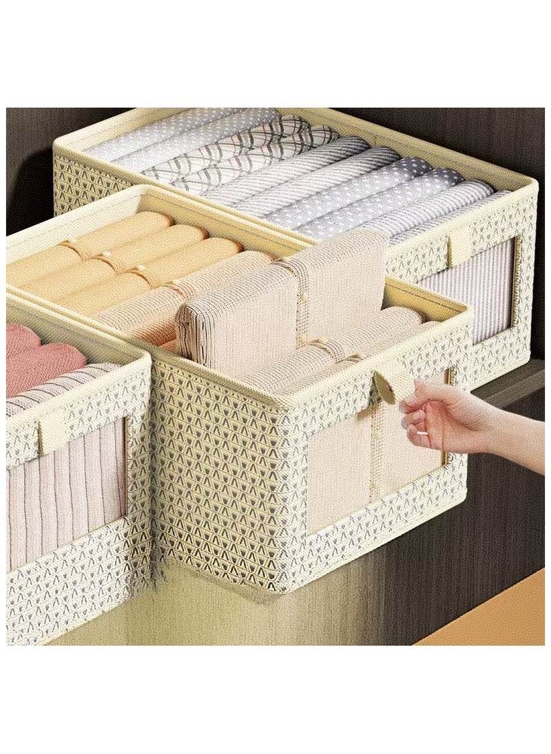 DELGREEN 2 pcs Wardrobe Clothes Organizer Foldable Closet Storage Organizer for Clothes Jeans Washable Closet Storage Boxes with Carrying Handles Cube Storage Bin for Home Bedroom Office  - Image 1