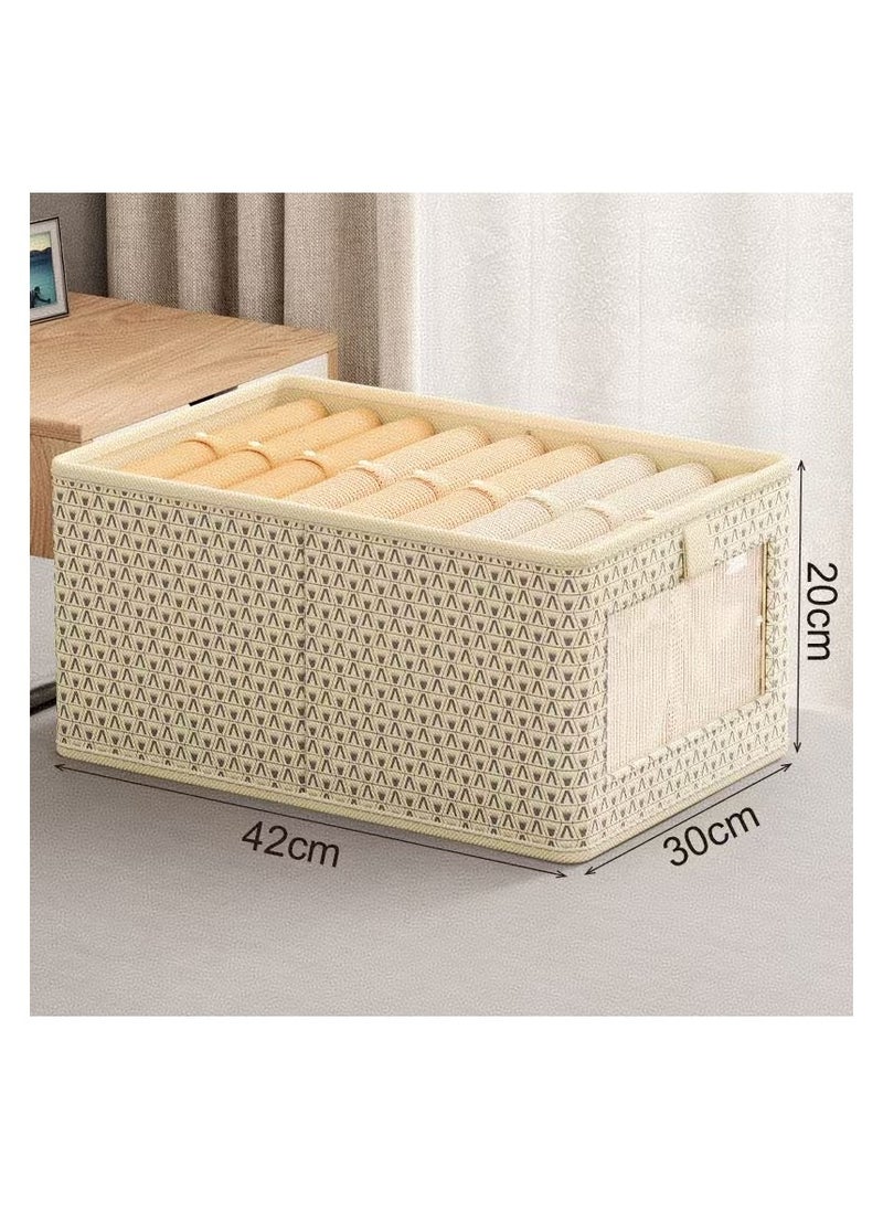 DELGREEN 2 pcs Wardrobe Clothes Organizer Foldable Closet Storage Organizer for Clothes Jeans Washable Closet Storage Boxes with Carrying Handles Cube Storage Bin for Home Bedroom Office  - Image 3