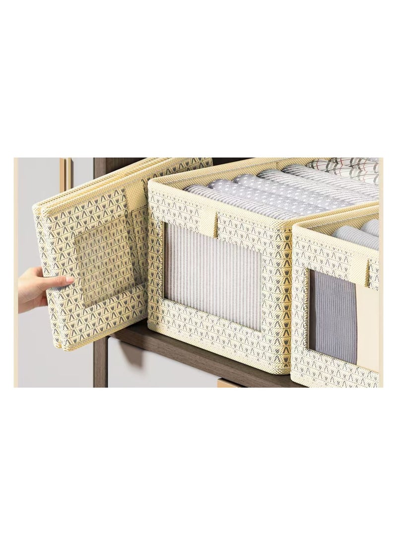 DELGREEN 2 pcs Wardrobe Clothes Organizer Foldable Closet Storage Organizer for Clothes Jeans Washable Closet Storage Boxes with Carrying Handles Cube Storage Bin for Home Bedroom Office  - Image 4