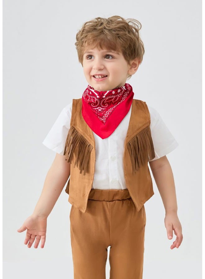 LXKIKMM Western Cowboy Style Costume Kids Vest with Bandana 6-7 Years - Image 2
