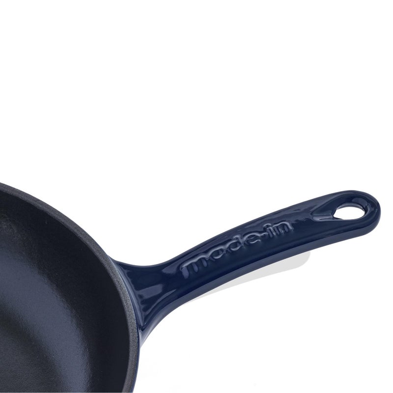 Madein Made In Cookware - Enameled Cast Iron Skillet - Blue - Exceptional Heat Retention & Durability - Professional Cookware - Crafted in France - Induction Compatible - Image 2