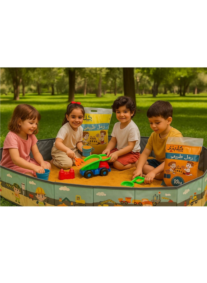 كريتر  مجموعة لعب كاملة للأطفال مكونة من 10 كجم من الرمل الطبيعي المغسول والمجفف، مثالية لصندوق الرمل، وحاجز رمل للأطفال و قلاب رمل للعب بالرمل. - Image 5
