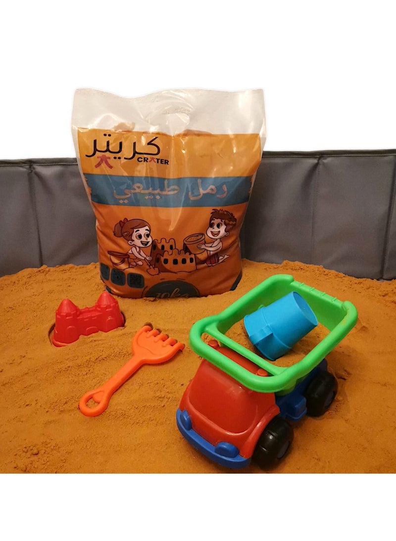 كريتر  مجموعة لعب كاملة للأطفال مكونة من 10 كجم من الرمل الطبيعي المغسول والمجفف، مثالية لصندوق الرمل، وحاجز رمل للأطفال و قلاب رمل للعب بالرمل. - Image 2