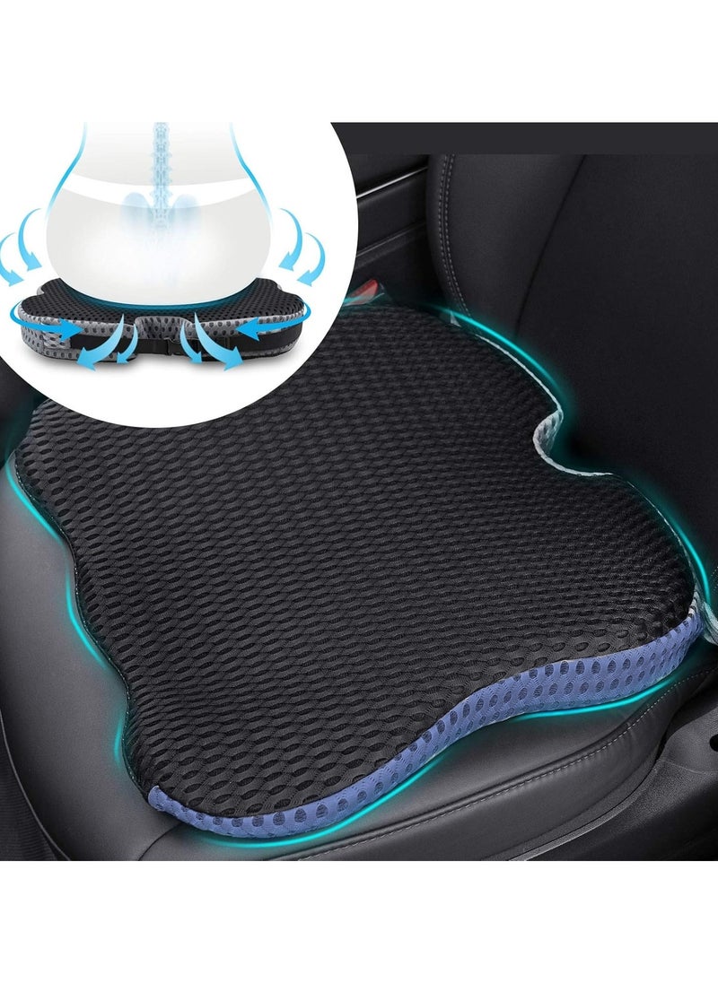 XICEN Seat Cushion for Car Seat Driver - Car Seat Cushions for Driving with Larger Size to Add More Comfort - Wedge Driver Seat Cushion Improve Driving View (Mesh Cover,Black)  - Image 1