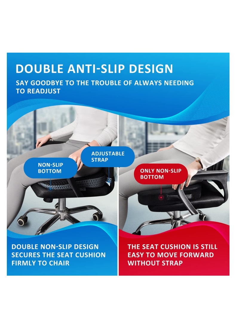 XICEN - Seat Cushion for Car Seat Driver - Car Seat Cushions for Driving with Larger Size to Add More Comfort - Wedge Driver Seat Cushion Improve Driving View (Mesh Cover,Black) - Image 1