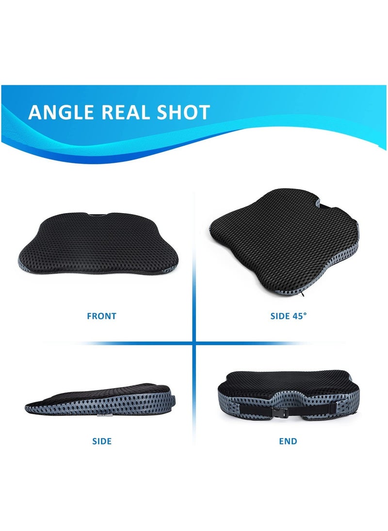 XICEN - Seat Cushion for Car Seat Driver - Car Seat Cushions for Driving with Larger Size to Add More Comfort - Wedge Driver Seat Cushion Improve Driving View (Mesh Cover,Black) - Image 1