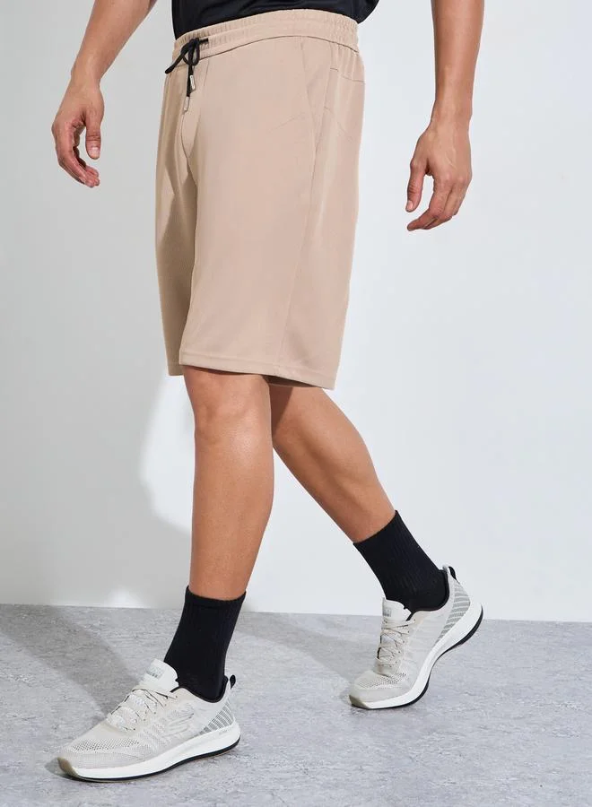 ستايلي اكتيف Men Khaki Training Shorts with Side Pocket