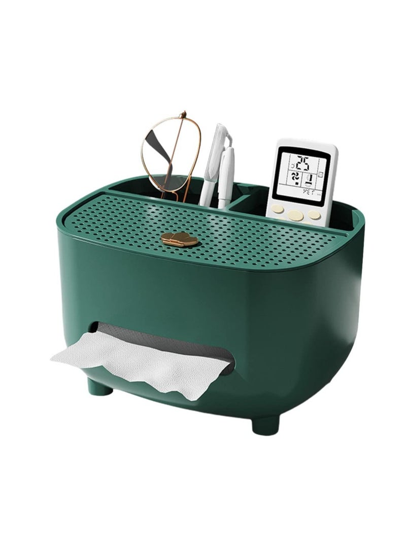 SOLARAE Tissue Box Holder, Napkin Tissue Box Cover, Accessories for Bathroom Vanity Countertop, Modern Facial Paper Holder, Storage Organizer Caddy for Home, Desks, Bathroom - Image 1