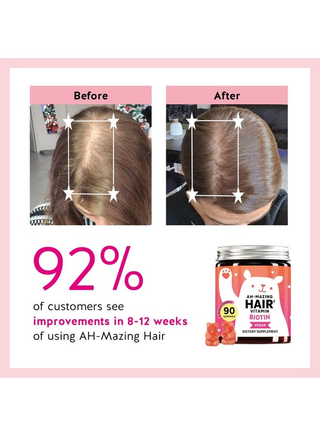 Bears with Benefits Biotin Gummies for Hair, Skin & Nails. 5,000 mcg High Potency Vegan Vitamins for Faster Hair Growth, Stronger Nails & Healthy Skin. with Vitamins C & E, 30 Gummies  - Image 4