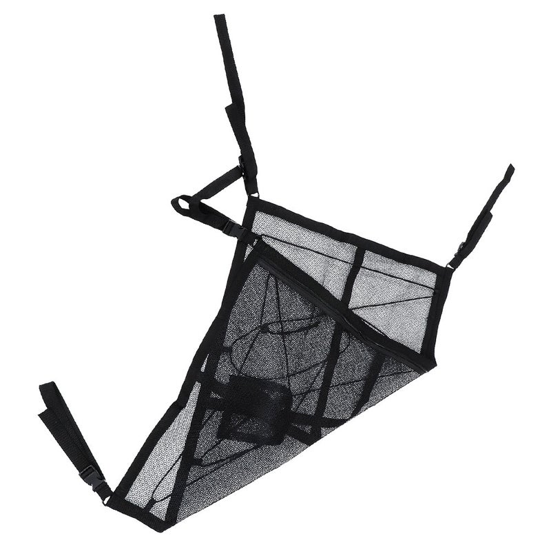 Adjustable Hanging Car Ceiling Storage Net with Tissue Box Holder Drawstring Storage Net for SUV and Truck Roof Organization - Image 1