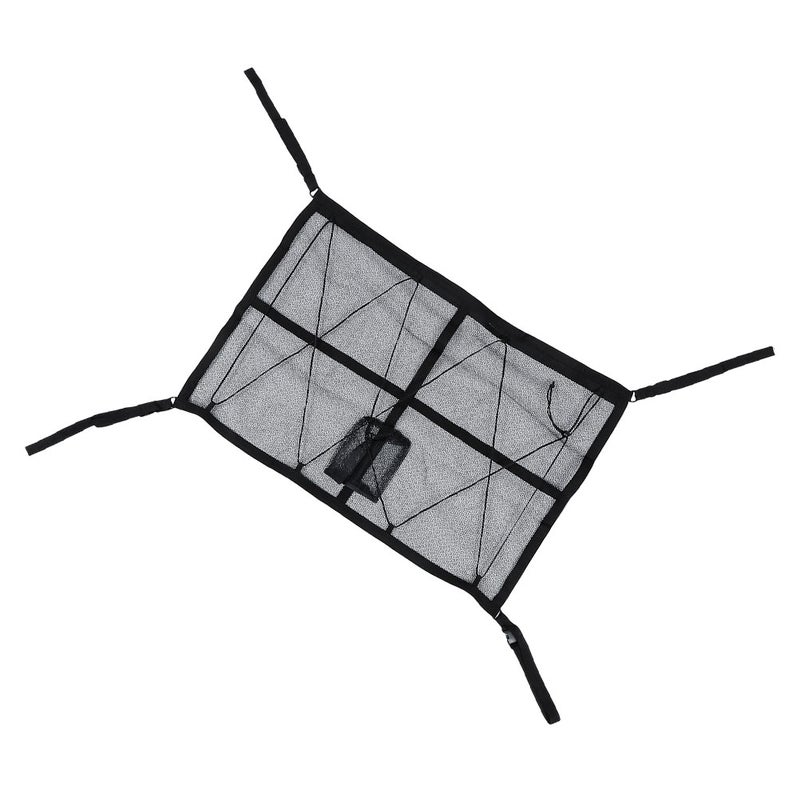 Adjustable Hanging Car Ceiling Storage Net with Tissue Box Holder Drawstring Storage Net for SUV and Truck Roof Organization - Image 5
