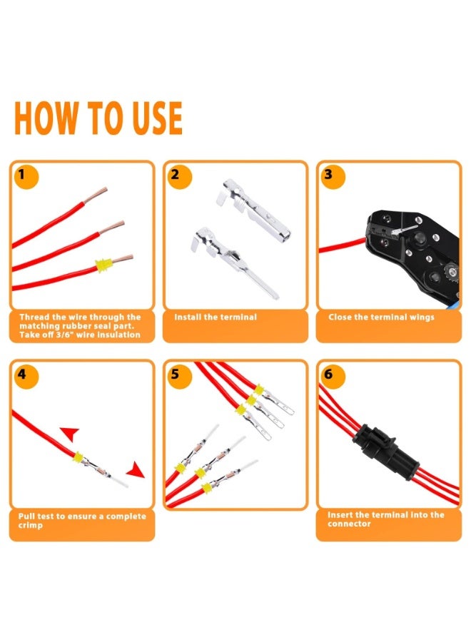 Generic 352PCS 26 Kits Automotive Electrical Connectors With Ratcheting Wire Crimper, 1/2/3/4/ Pin Automotive Wire Connectors Wiring Connectors Kit  - Image 5