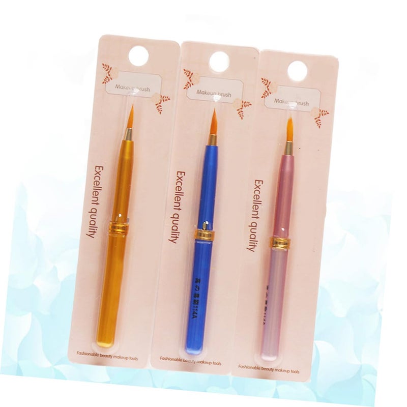 3pcs Lip Liner Brushes Cosmetic Makeup Tool Set Multi-function Beauty Brush with Synthetic Bristles for Precise Lipstick Application and Travel Use Random Color - Image 5