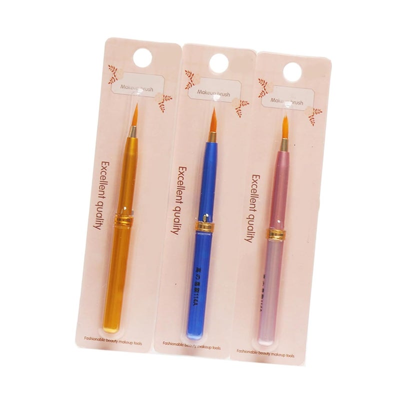 3pcs Lip Liner Brushes Cosmetic Makeup Tool Set Multi-function Beauty Brush with Synthetic Bristles for Precise Lipstick Application and Travel Use Random Color - Image 1