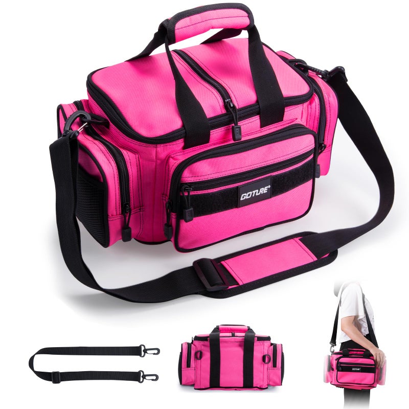 Goture Fishing Tackle Bag, 600D Water-Resistant Soft Side Crossbody Sling Bag for Women,Small Gear Storage Tactical Bags for Saltwater & Freshwater,Fits 3 3600 Tackle Boxes(Not Included) - Image 1