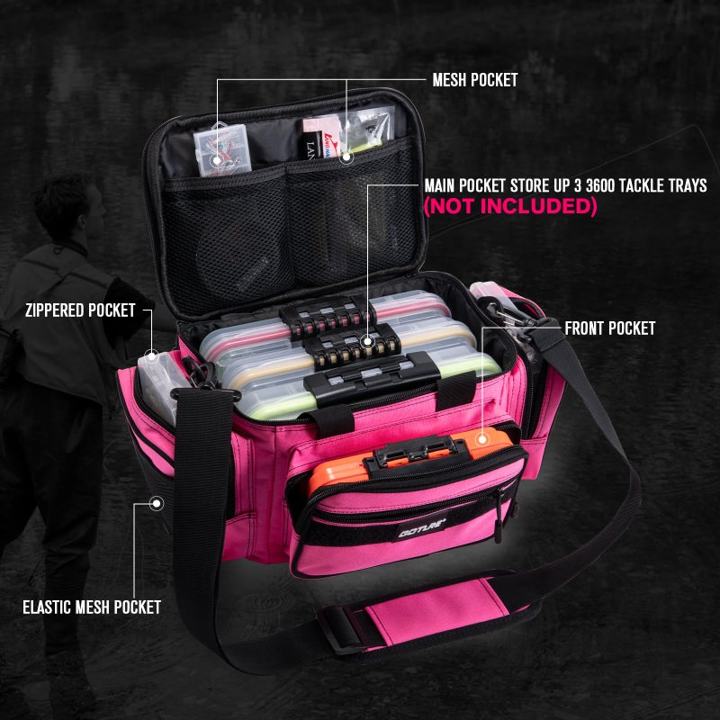 Goture Fishing Tackle Bag, 600D Water-Resistant Soft Side Crossbody Sling Bag for Women,Small Gear Storage Tactical Bags for Saltwater & Freshwater,Fits 3 3600 Tackle Boxes(Not Included) - Image 2
