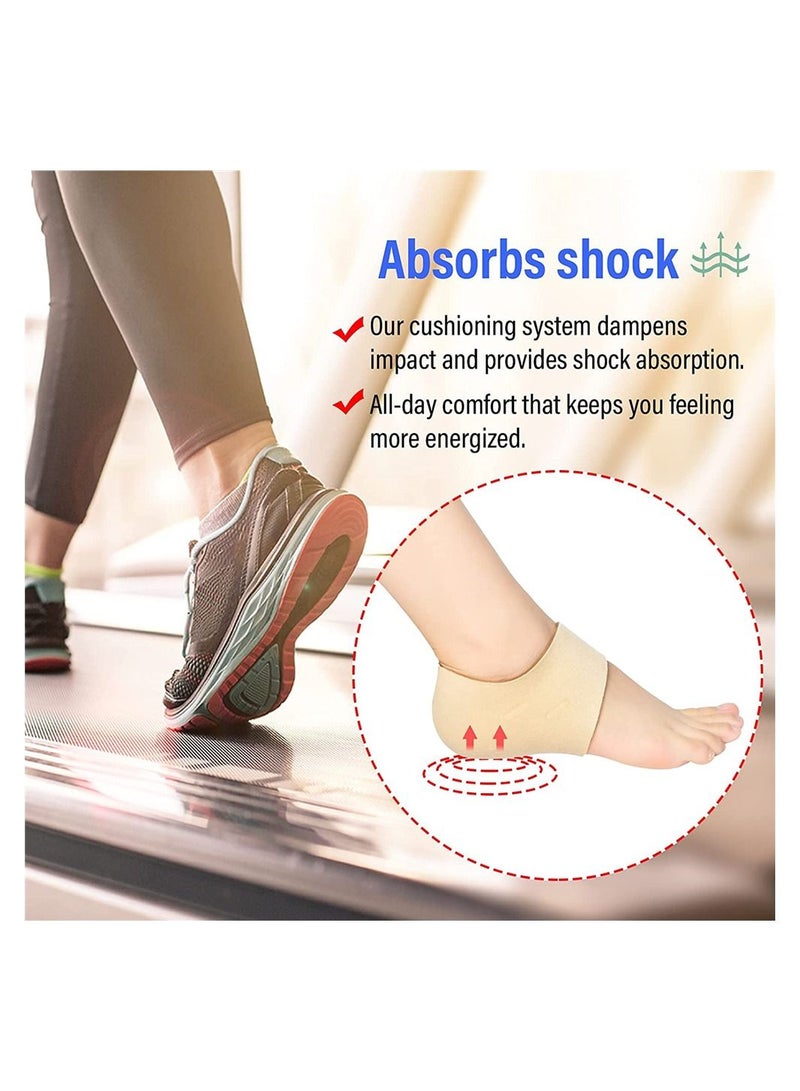 سيوسي زوجان من واقي الكوب الجل للكعب رائع لآلام الكعب والتهاب اللفافة الأخمصية للشفاء من الشقوق الجافة - Image 3