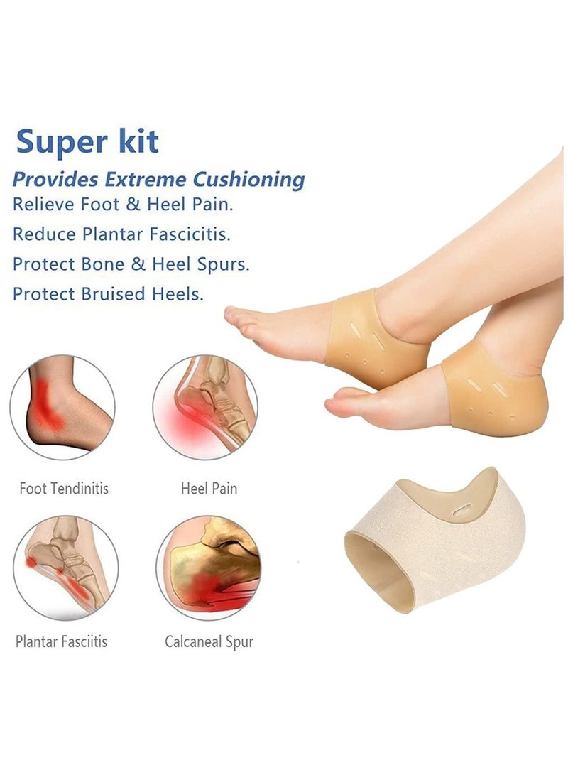 سيوسي زوجان من واقي الكوب الجل للكعب رائع لآلام الكعب والتهاب اللفافة الأخمصية للشفاء من الشقوق الجافة - Image 2