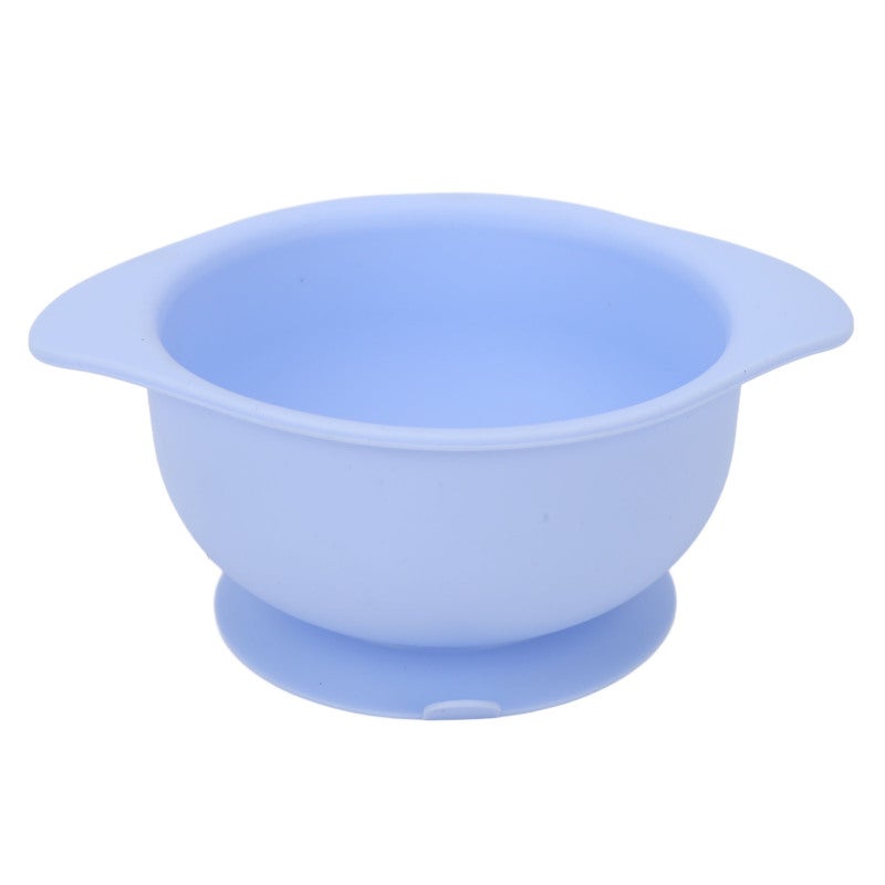 Suction Bowl: Light Blue Heat Resistant Silicone - Non Slip Anti Spill Easy Grip Bowl for Elderly, Disabled and Children - Image 1