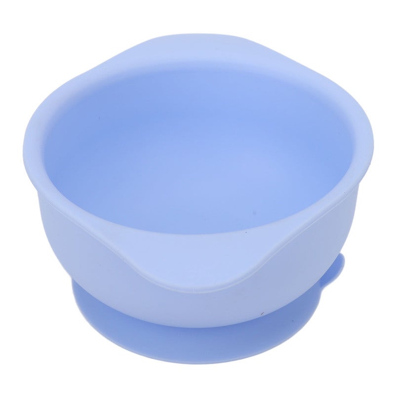 Suction Bowl: Light Blue Heat Resistant Silicone - Non Slip Anti Spill Easy Grip Bowl for Elderly, Disabled and Children - Image 3