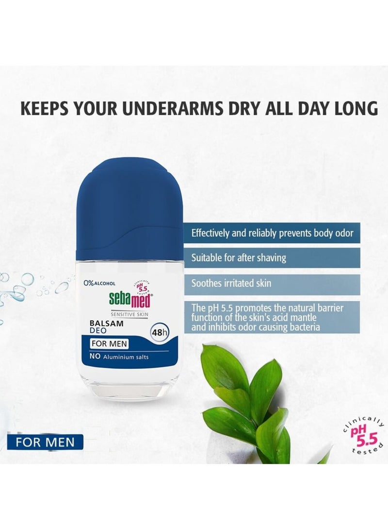 سيباميد مزيل عرق بلسم ديو للرجال ٤٨ ساعة (رول أون) مزيل رائحة العرق لطيف مع البيسابولول، خالي من الكحول والألومنيوم. - Image 4