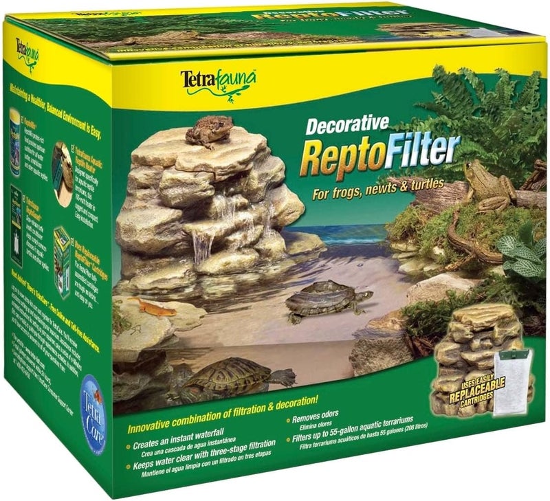 Tetra Decorative ReptoFilter for Turtles, Frogs, and Newts - 55 Gallon Terrarium Filtration & Waterfall - Image 1