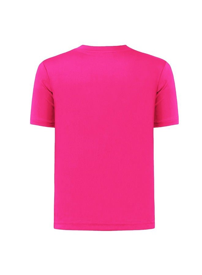 Dreammonkey 4T to Youth Neon Shirt Kids Rash Guard UPF 50+ Dry Fit Athletic Short Sleeve T Shirts for Boys and Girls (Neon Pink L) - Image 3