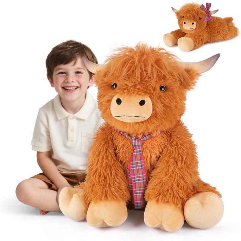 SuzziPals Giant Highland Cow Stuffed Animal 30 Jumbo Soft Giant Stuffed Animals Highland Cow Plush Toys for Stress Relief Sleep Aid Huge Cuddly Cute Plushies Gift for Kids Adults - Image 3