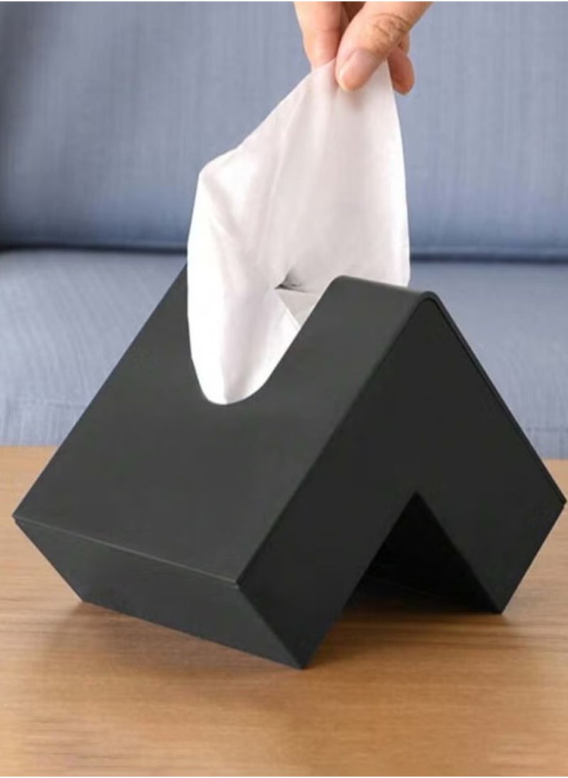 Generic Unique Shape Modern Tissue Box Black  - Image 1
