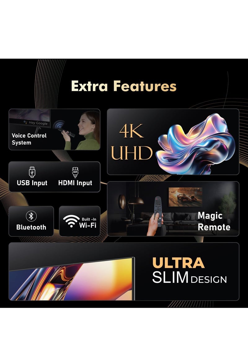 اس بي جي تلفزيون SPJ الذكي مقاس 55 بوصة بدقة 4K UHD LED بنظام WebOS، صوت دولبي، جهاز تحكم عن بعد سحري، Apple AirPlay، واي فاي، HDMI وUSB، نتفليكس ويوتيوب، أسود - Image 4
