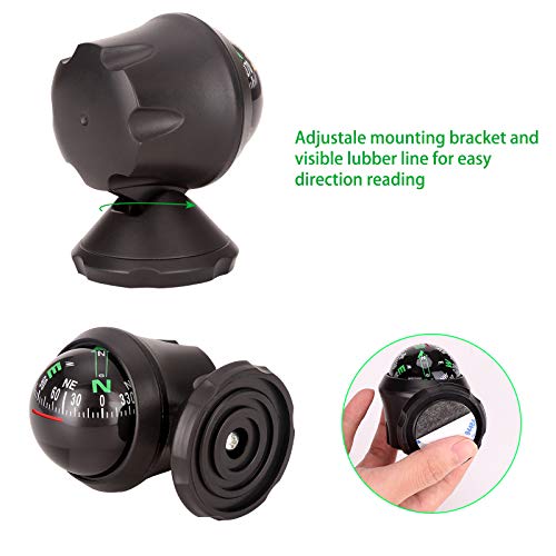 10L0L Golf Cart Compass Dash Mount Adjustable, Navigation Hiking Direction Pointing Guide Ball for Boat Truck Auto Car Outdoor - Image 5