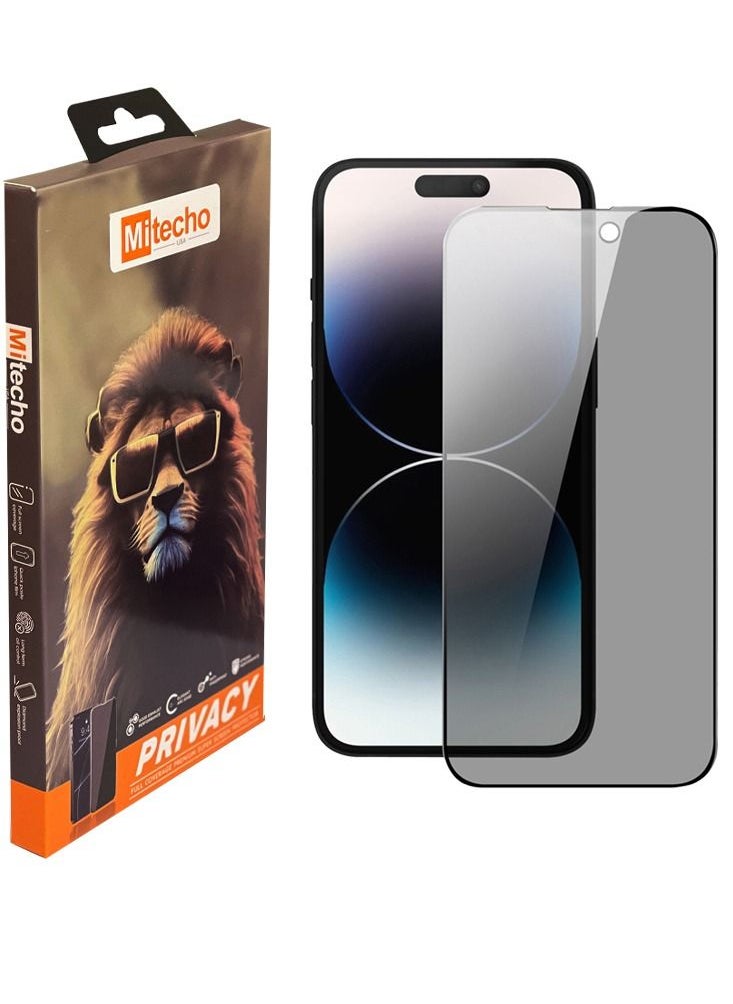 Mi techo - Mi techo Apple iPhone 15 Plus Full Coverage Privacy Tempered Glass Screen Protector - Image 1