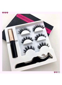 Vinayakart 3 Style No. 1112 15 False Magnetic Eyelashes Eyeliner Fluid With Special Tool  - Image 4