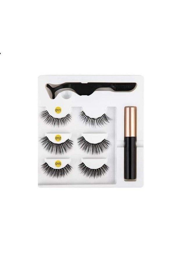 Vinayakart - 3 Style No. 1112 15 False Magnetic Eyelashes Eyeliner Fluid With Special Tool - Image 1