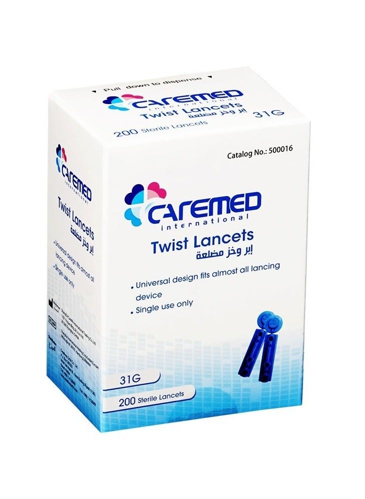 إبر وخز مضلعة معقمة للدم من 200 قطعة