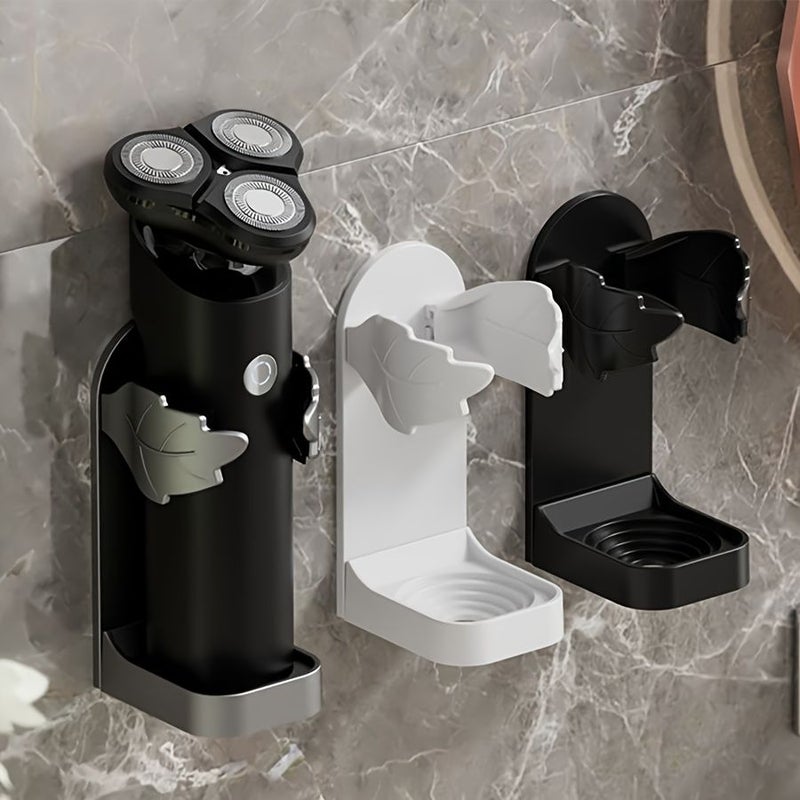 White 4Pcs Wall Mounted Toothbrush Holder No Drilling Shaver Storage Shelf - Image 1
