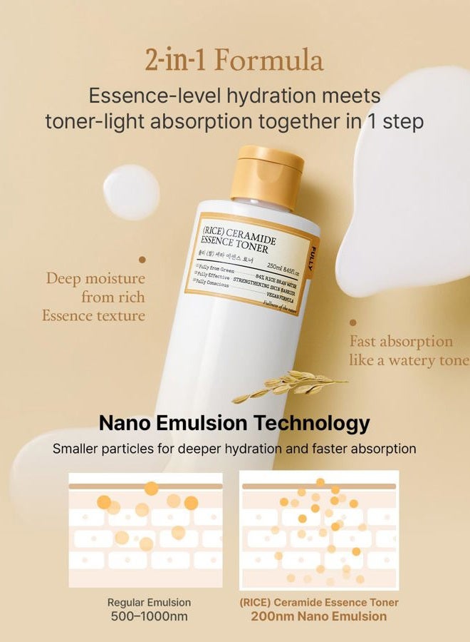 Fully Rice Ceramide Essence Toner – Milky Korean Toner for Glass Skin, Hydrating Rice Water & Ceramide Formula for Moisture Barrier, Dewy Glow, Fragrance-Free, Vegan & Dermatologist Tested, 8.45 fl.oz - Image 2