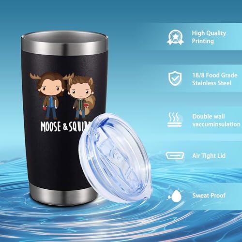 ATHAND Funny TV Show Merchandise,20 Oz Insulated Stainless Steel Iced Coffee Natural Tumbler with Lid,Funny Super Travel Coffee Mug Cup Water Bottle,TV Show Gifts for Men Women Movie Lovers (Black) - Image 2