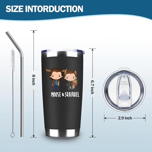 ATHAND Funny TV Show Merchandise,20 Oz Insulated Stainless Steel Iced Coffee Natural Tumbler with Lid,Funny Super Travel Coffee Mug Cup Water Bottle,TV Show Gifts for Men Women Movie Lovers (Black) - Image 5