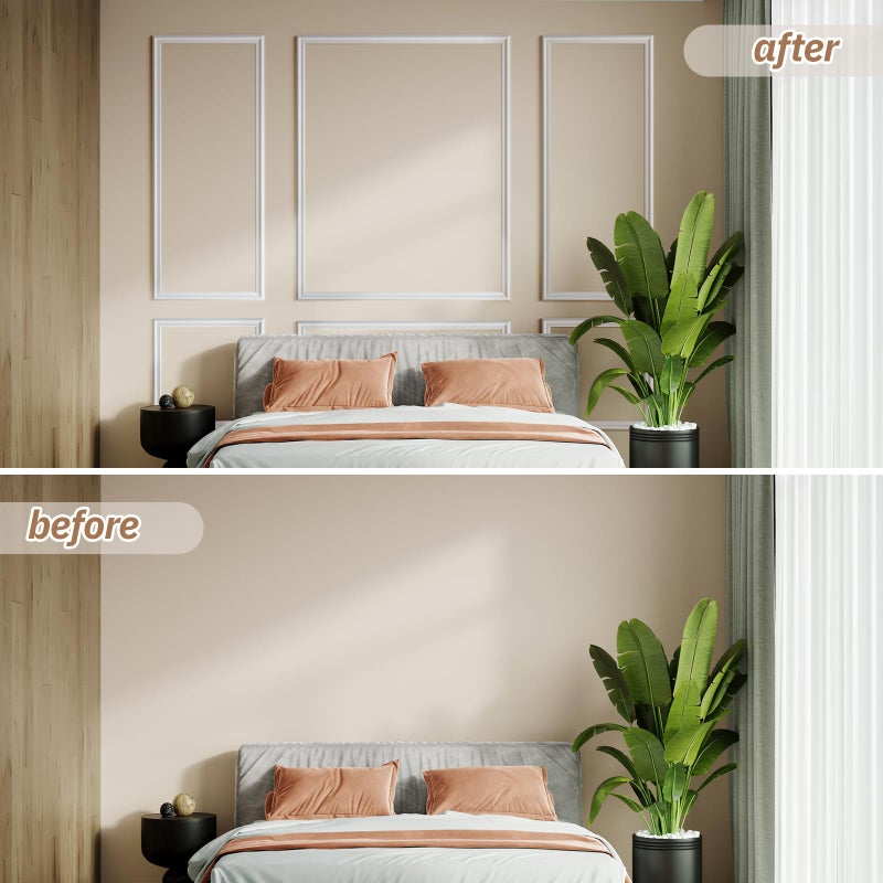 NOTASA Peel and Stick Wall Molding Kit, Accent Wall Panels for Interior Wall Decor with Double-Sided Tape, 3 Set Pre-Cut PS Wainscoting Panels (50 * 40 in) - Image 5