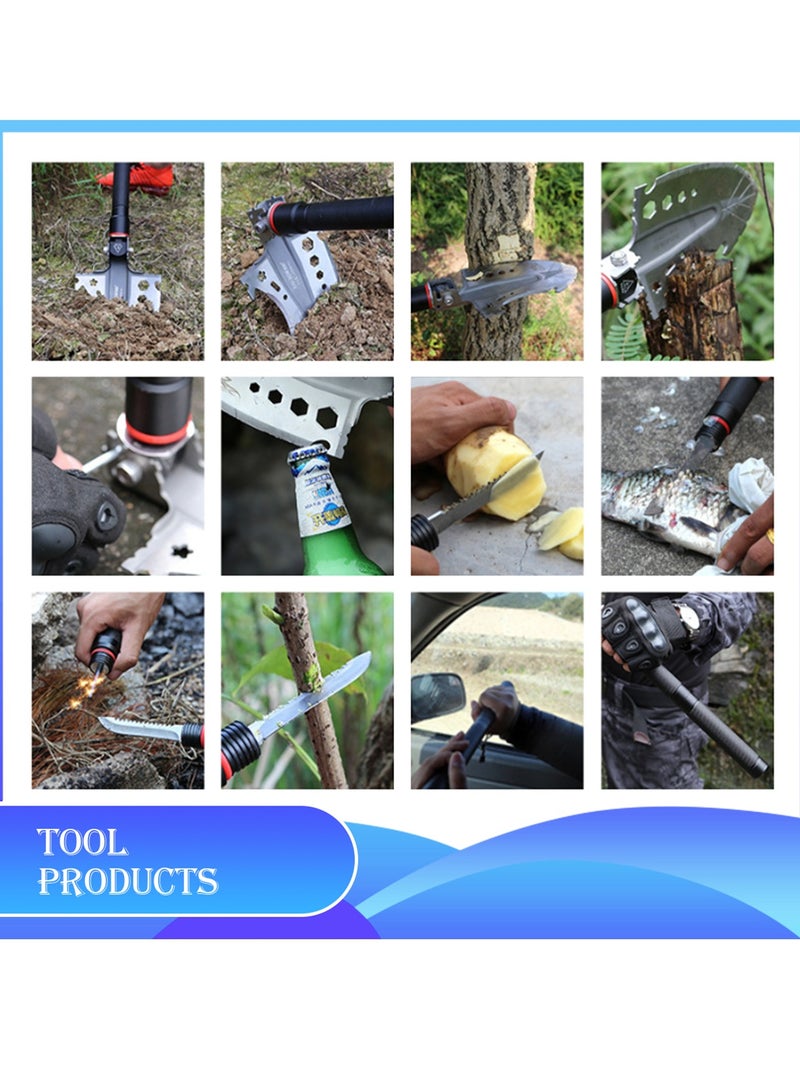 Manful Multi-Functional Survival Tactical Shovel with Accessories - Image 5